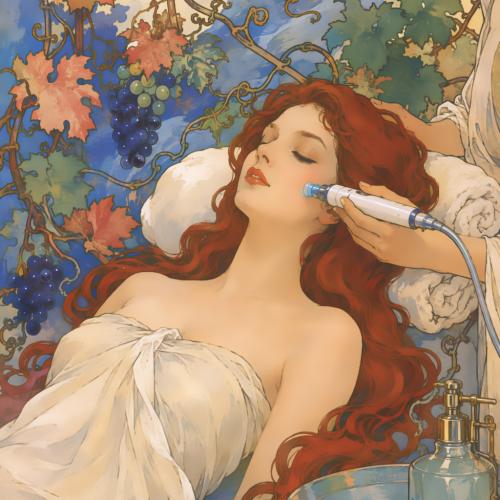 Illustration einer Frau bei einer Hydra-Gesichtsbehandlung im LaVita Spa & Beauty